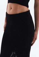 Women Black High Rise Tassel Detailed Skirt