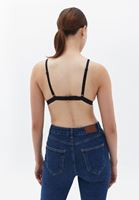 Women Black Bralette with Pipe Detail