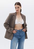 Women Cream Bralette with Pipe Detail