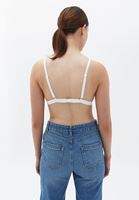 Women Cream Bralette with Pipe Detail