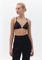 Women Black Bralette with Thin Straps