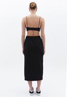 Women Black High Rise Cargo Midi Skirt