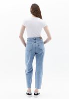 Women Blue Ultra High Rise Mom-fit Pants