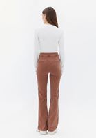 Women Brown High Rise Boot Cut Pants