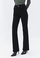 Women Black High Rise Boot Cut Pants