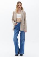 Women Blue Mid Rise Straight Fit Pants