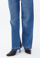 Women Blue Mid Rise Straight Fit Pants