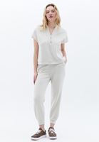 Women Cream High Rise Jogger Pants