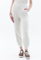 Women Cream High Rise Jogger Pants