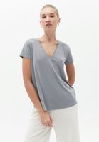 Women Grey Soft Touch V-neck Tshirt