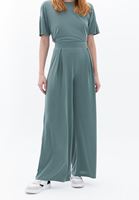 Women Green High Rise Wide Leg Pants