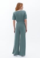 Women Green High Rise Wide Leg Pants