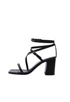 Women Black Heels with Strap Detail