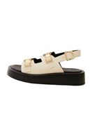 Women Cream Double Strap Sandals