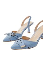 Women Blue Denim Heels