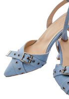 Women Blue Denim Heels