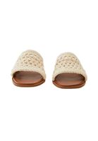 Women Cream Macrame Mules