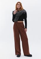 Women Brown Mid Rise Wide Leg Pants