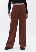 Women Brown Mid Rise Wide Leg Pants