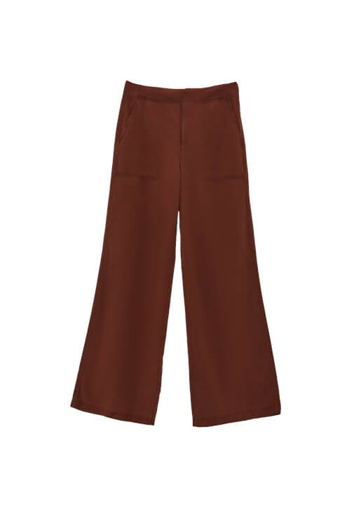 Orta Bel Wide-Leg Pantolon ve Crop Tişört Kombini