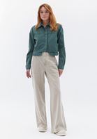 Women Beige Mid Rise Wide Leg Pants