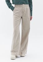 Women Beige Mid Rise Wide Leg Pants