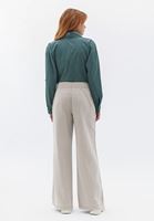 Women Beige Mid Rise Wide Leg Pants