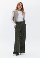 Women Green Mid Rise Wide Leg Pants