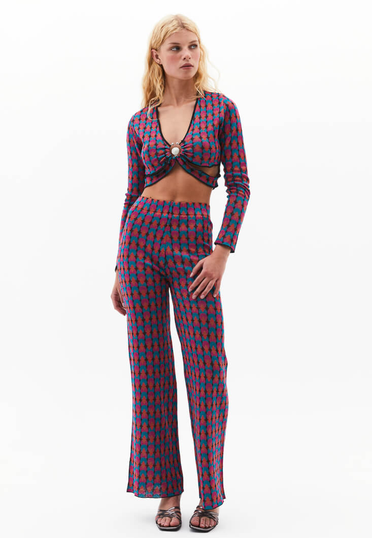 Women Mixed Mid Rise Cullotte Pants