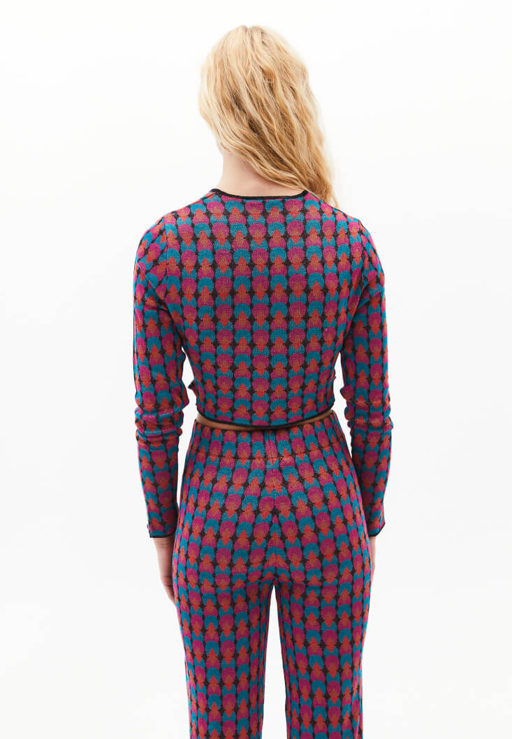 Women Mixed Crop top with Buckle Detail