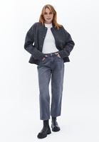 Women Grey High Rise Straight Fit Pants