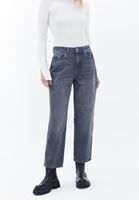 Women Grey High Rise Straight Fit Pants