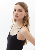 Women Black Singlet with Thin Straps