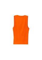 Women Orange Square Neck Cotton Singlet