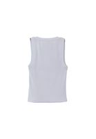 Women White Square Neck Cotton Singlet