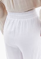 Women White Linen Blended High Rise Wide Leg Pants