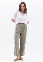 Women Grey High Rise Straight Fit Linen Pants