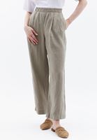 Women Grey High Rise Straight Fit Linen Pants