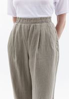 Women Grey High Rise Straight Fit Linen Pants