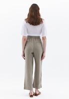 Women Grey High Rise Straight Fit Linen Pants