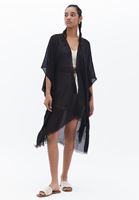 Women Black Basic Kimono