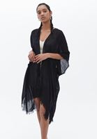 Women Black Basic Kimono