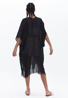 Women Black Basic Kimono