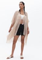 Women Beige Basic Kimono