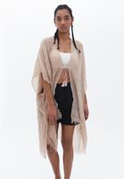 Women Beige Basic Kimono