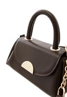 Women Brown Handbag with Buckle Detail