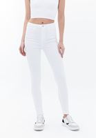 Bayan Beyaz Yüksek Bel Skinny-Fit Pantolon ( TENCEL™ )