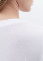 Women White Tshirt with Button Detail