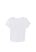 Women White Tshirt with Button Detail