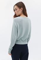 Women Green V-Neck Knitwear Sweater